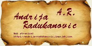 Andrija Radukanović vizit kartica